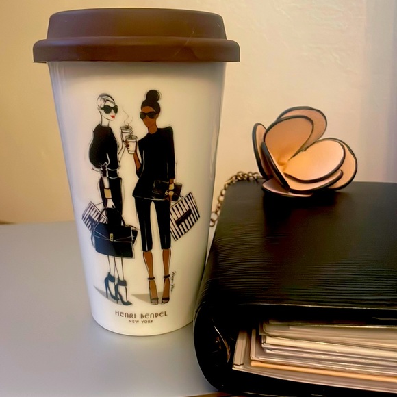 Henri Bendel Megan Hess New York Uptown ceramic tumbler